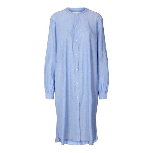 LOLLYS LAUNDRY - BASIC SHIRT DRESS DUSTU BLUE