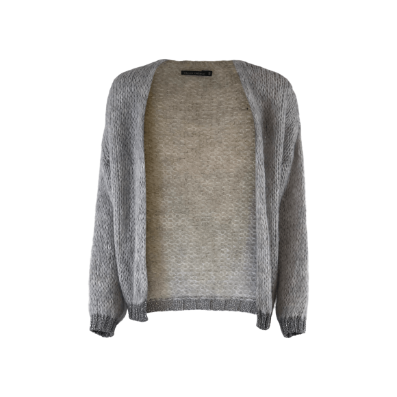 BLACK COLOUR - FELINA CARDIGAN LIGHT GREY