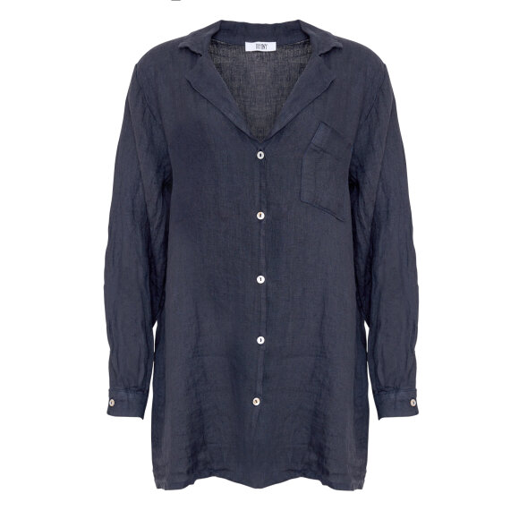 TIFFANY - SHIRT LINEN BLUE NAVY