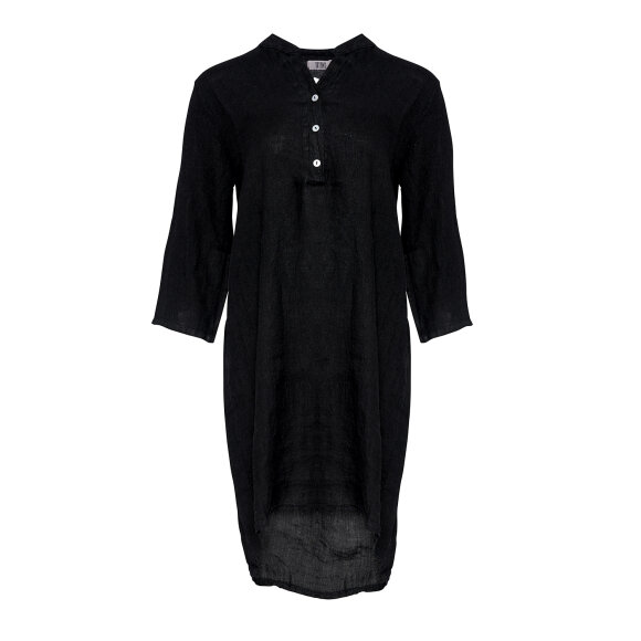 TIFFANY - BLACK LONG SHIRT LINEN