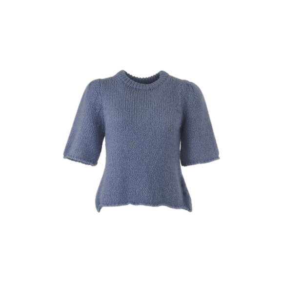 BLACK COLOUR - JEANS BLUE EDITH KNIT BLOUSE