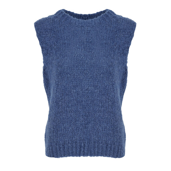 NOELLA - DENIM BLUE KALA VEST , WOOL