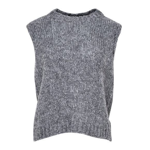 NOELLA - DARK GREY MEL KALA VEST, WOOL