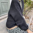 BLACK COLOUR - BLACK NIKA PLAIN CARDIGAN