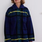 MADS NØRGAARD - BLUE CHECK SCRUFFY WOOL CABSY