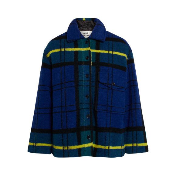 MADS NØRGAARD - BLUE CHECK SCRUFFY WOOL CABSY