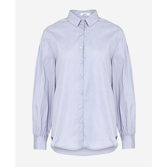 NOELLA - GREY BLUE TATE SHIRT, POPLIN
