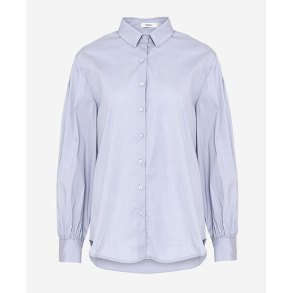 NOELLA - GREY BLUE TATE SHIRT, POPLIN