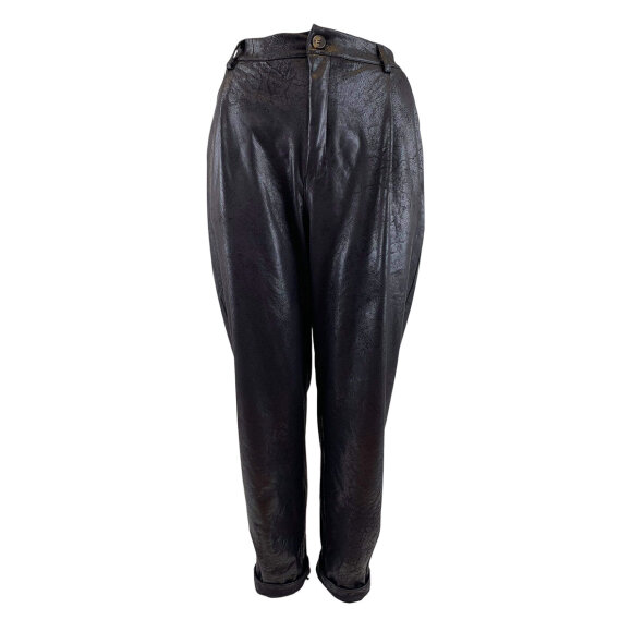 BLACK COLOUR - BLACK DANTE LEATHER LOOK PANT