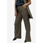 NOELLA - BROWN BROOKLYN CHECKED PANTS