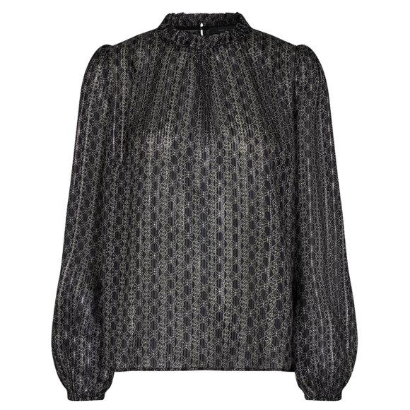 MOS MOSH - BLACK KANA TILE BLOUSE