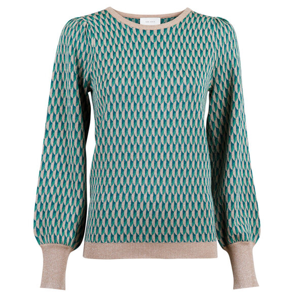 NEO NOIR - GREEN LOLINE GRAPHIC KNIT BLOU