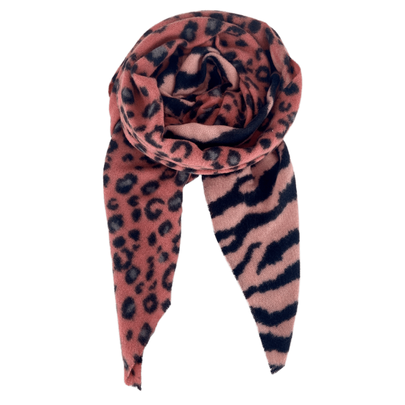 BLACK COLOUR - PEPE ROSE ALBA ZEBRA/LEO SCARF