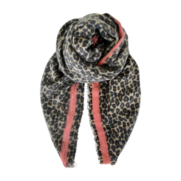 BLACK COLOUR - LEOPARD NAOMI LEO SCARF