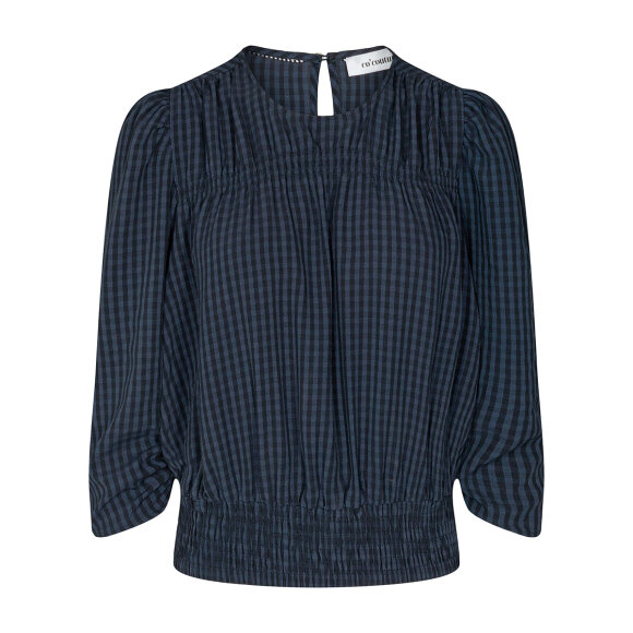 CO COUTURE - NAVY ANGE CHECK BLOUSE