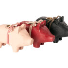 MAILEG - RED WOODEN PIG, SMALL