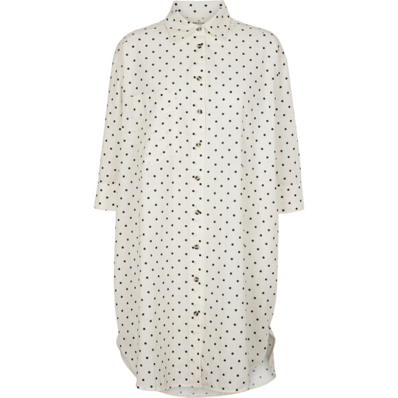 BASIC APPAREL - OFFWHITE/BLACK NORA SHIRT DOT