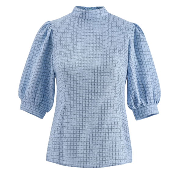 NOELLA - SKY BLUE CH VERA BLUSE COTTON