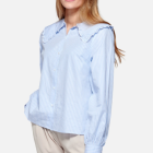 NOELLA - BLUE STRIPE ABBY SHIRT VISCOSE