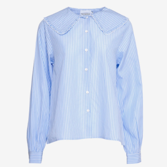 NOELLA - BLUE STRIPE ABBY SHIRT VISCOSE