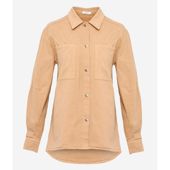 NOELLA - CAMEL VAN POCKET SHIRT COTTON