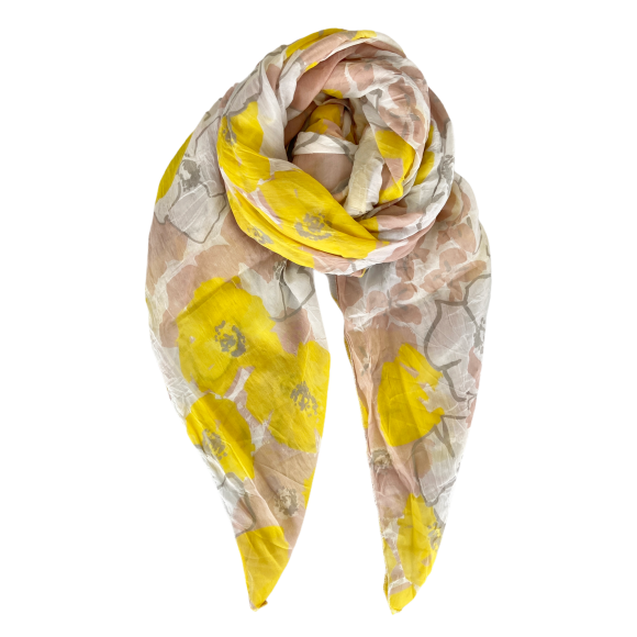 BLACK COLOUR - YELLOW BUTTERCUP SCARF