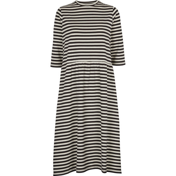 BASIC APPAREL - BLACK/OFFWHITE ELBA DRES