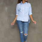 ONE TWO LUXZUZ - PORCELAIN BLUE BRINNIE SHIRT