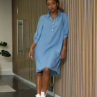 ONE TWO LUXZUZ - FADED DENIM SIWINIA DRESS