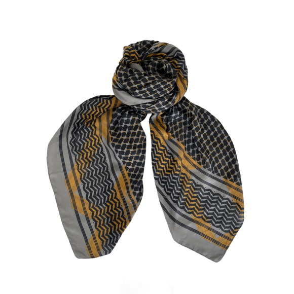 BLACK COLOUR - GREY JADA PARTISAN SCARF