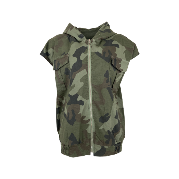 BLACK COLOUR - DAVIS CAMOUFLAGE HOODIE VEST