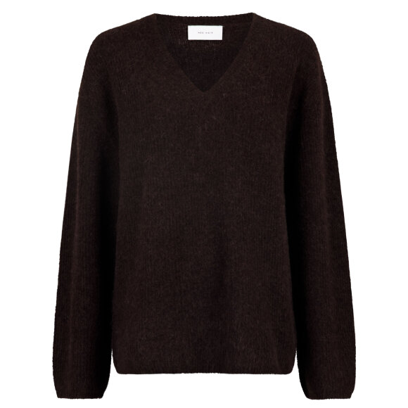 NEO NOIR - CHOCOLATE BROWN LULA KNIT BLOU