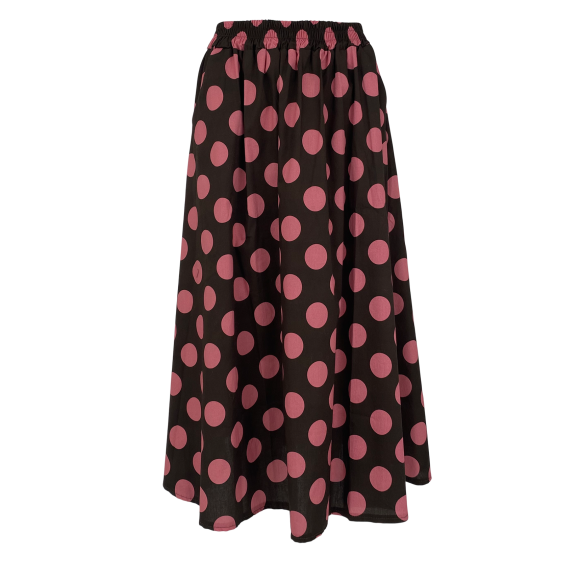 BLACK COLOUR - COFFEE/ROSE POLKA SHIRT