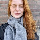 BLACK COLOUR - GREY MEGYN KNIR SCARF