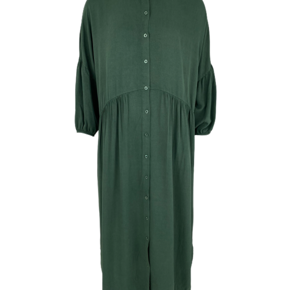 BLACK COLOUR - DARK GREEN IVY SHIRT DRESS