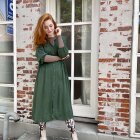 BLACK COLOUR - DARK GREEN IVY SHIRT DRESS