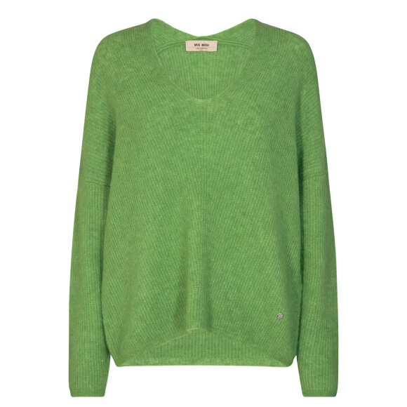 MOS MOSH - FOREST GREEN THORA V-NECK KNIT