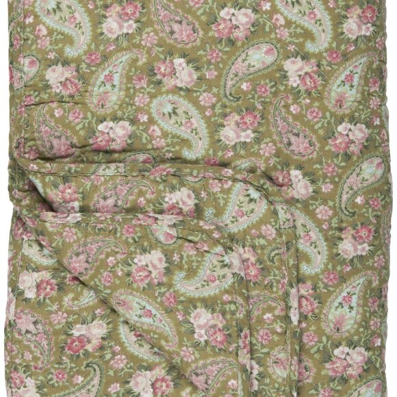 IB LAURSEN - QUILT GRØN M/FADED ROSE PAISLE