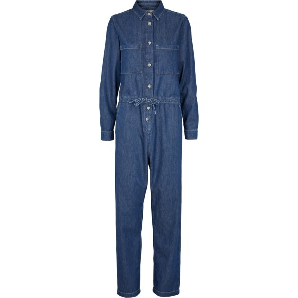 BASIC APPAREL - MID BLUE BLUEBELL JUMPSUIT