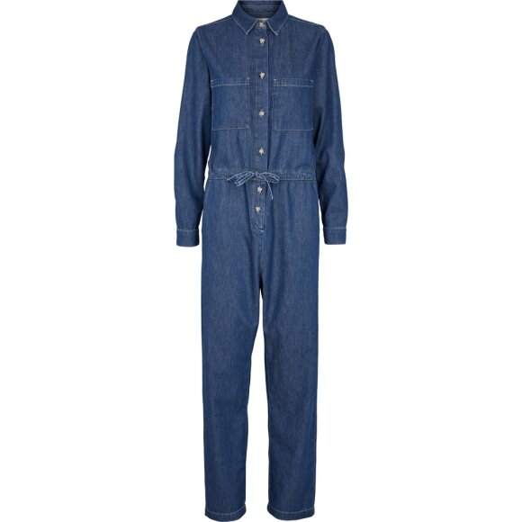 BASIC APPAREL - MID BLUE BLUEBELL JUMPSUIT