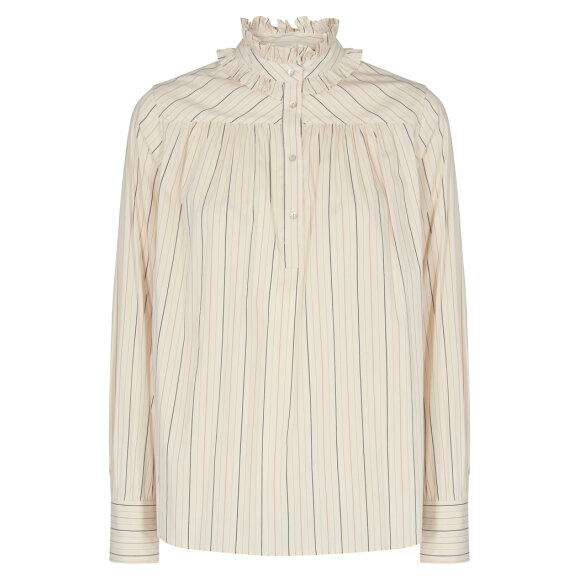 MOS MOSH - ECRU HATTIE SLIM STRIPE BLOUSE