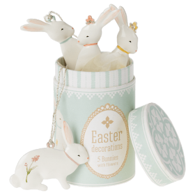 MAILEG - EASTER BUNNY ORNAMENTS 5 STK.