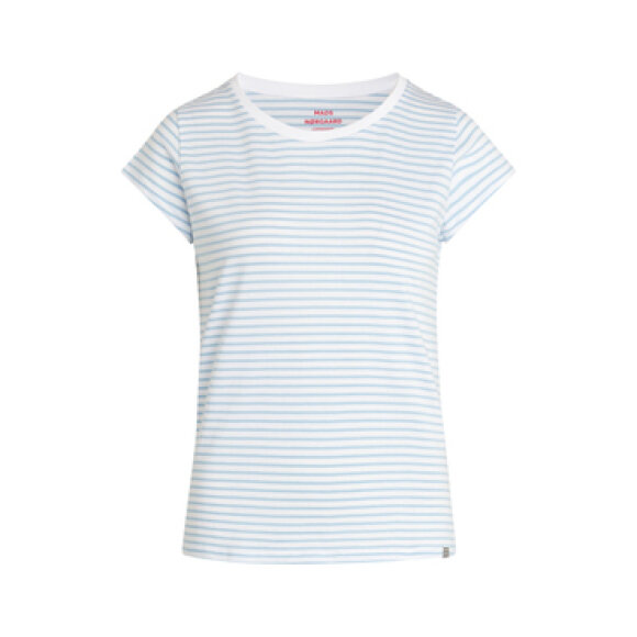 MADS NØRGAARD - WHITE/DELLA ROB BLUE TEASY TEE