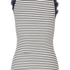 ROSEMUNDE CPH - IVORY NAVY STRIPE SILK TOP W/L
