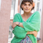 BLACK COLOUR - APPLE GREEN BCCASEY CARDIGAN