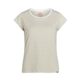 MADS NØRGAARD - WHITE/ELM ORG STRIPE TEASY TEE