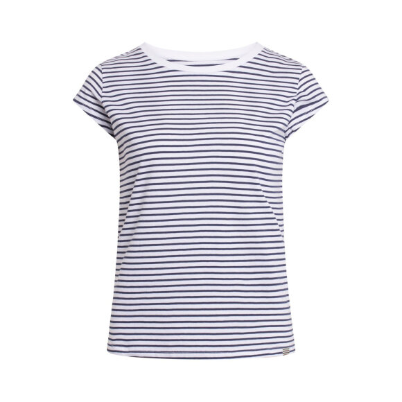 MADS NØRGAARD - WHITE/NAVY ORG STRIPE TEASY