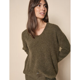 MOS MOSH - CAPERS GREEN THORA V-NECK KNIT