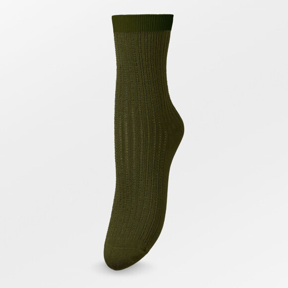 BECKSÖNDERGAARD - DARK GREEN HELGA CROCHET SOCK