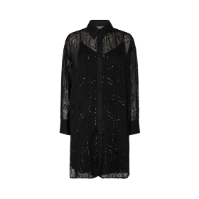 MOS MOSH - BLACK LEELA SEQUIN SHIRT DRESS